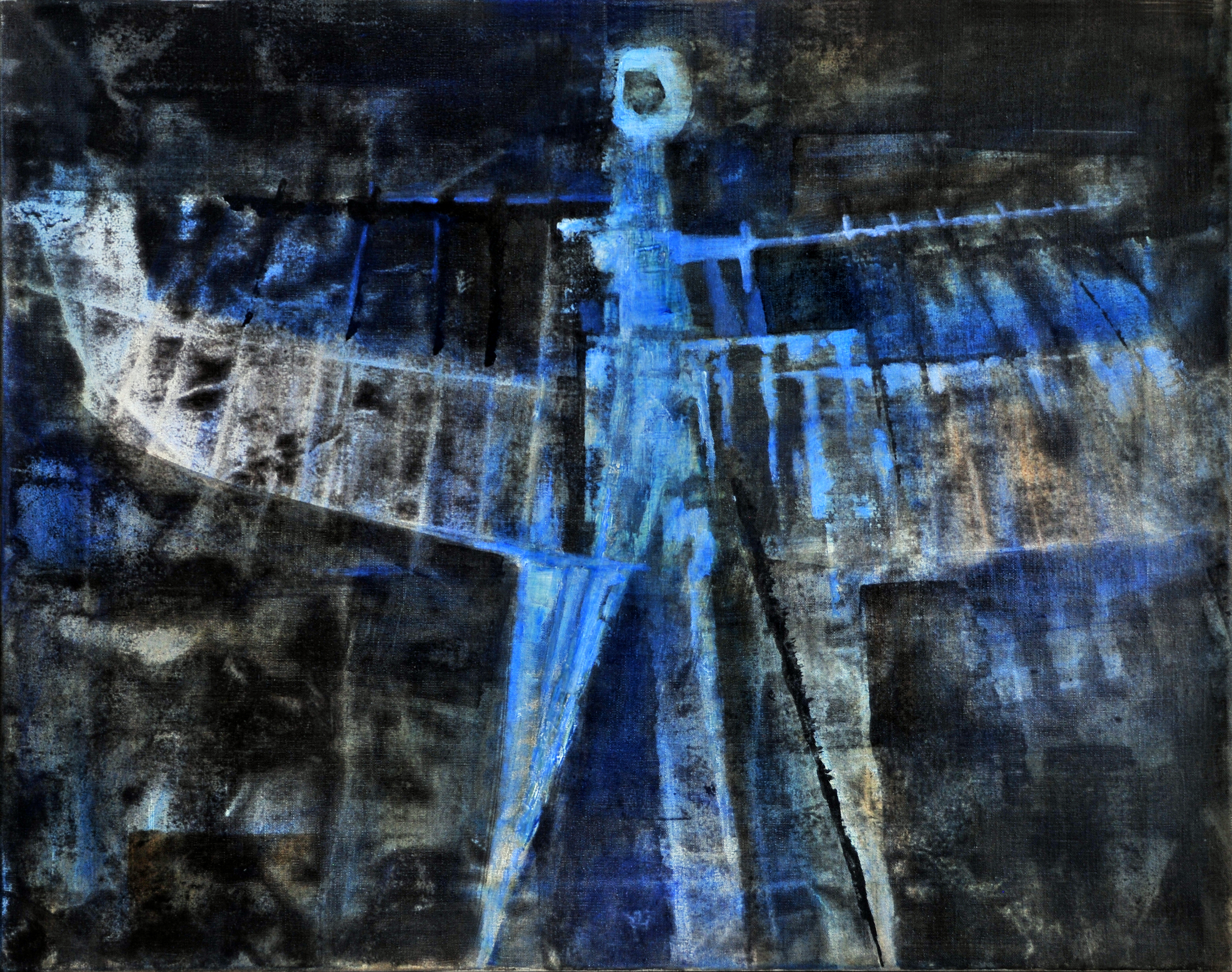 Luigi Pericle, The Archangel IV, Matri Dei d.d.d., 1965, Mixed media on canvas, 51 × 65 cm